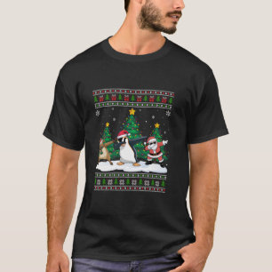 T-shirt Dabing Père Noël Reindeer Penguin Tree Lumière Xm