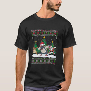 T-shirt Dabing Père Noël Reindeer Quail Bird Tree Illumina