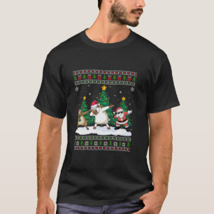 T-shirt Dabing Père Noël Reindeer Sheep Tree éclaire les v