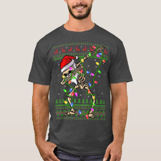 T-shirt Dabler Squelette Xmas Lights Ugly Père Noël Skelet