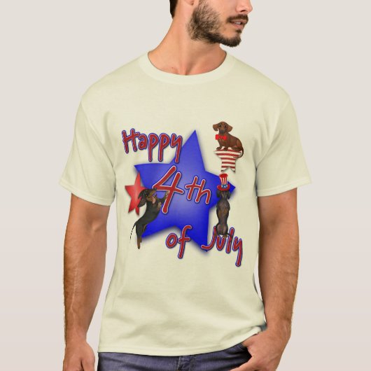T-shirt Dachshund 4 juillet Tee - shirt (Devant)
