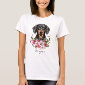 T-shirt Dachshund à l'aquarelle (Devant)