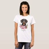 T-shirt Dachshund à l'aquarelle (Devant entier)