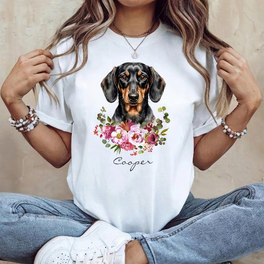 T-shirt Dachshund à l'aquarelle