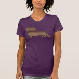 T-shirt Dachshund à longs poils au chocolat Chien de dessi