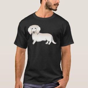 T-shirt Dachshund à longs poils crème Chien de dessin anim