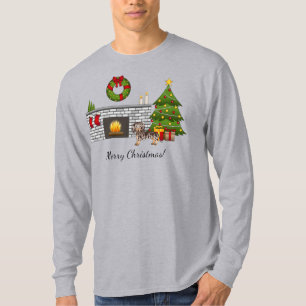 T-shirt Dachshund à poil court Chocolat & Tacheté de Tan -