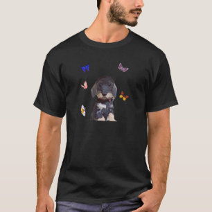 T-shirt Dachshund à poils durs Avec Papillons Design