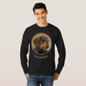 T-shirt Dachshund (À poils durs) Peinture Chien Art origin (Devant entier)