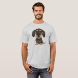 T-shirt Dachshund À poils durs| Teckel de chien en caricat<br><div class="desc">Un joli Dachshund Dog Dog Shirt. sanglier À poils durs et Teckel couleur bronze. Fait un grand cadeau pour les amoureux de les chiens épluchés aux cheveux mouillés !</div>