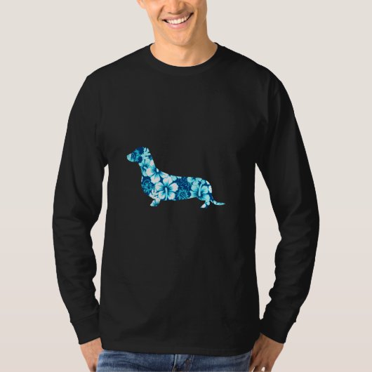 T-shirt Dachshund Aloha Hawaiian Chien (Devant)