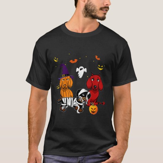 T-shirt Dachshund amusant Costumes d'Halloween Dachshund A (Devant)