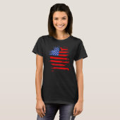 T-shirt Dachshund And America Flag Patriotic Weiner Dog (Devant entier)