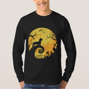 T-shirt Dachshund And Moon Halloween  For Dachshund Lovers