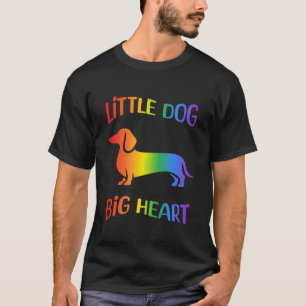 T-shirt Dachshund Arc-en-Ciel Petit Chien Grand Cœur