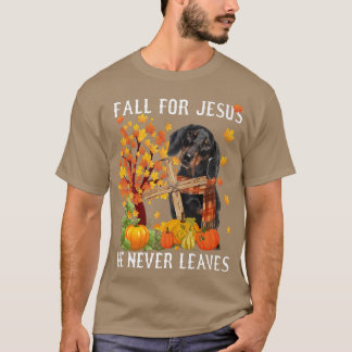T-shirt Dachshund Automne Chute Pour Jésus Il N'A Jamais F