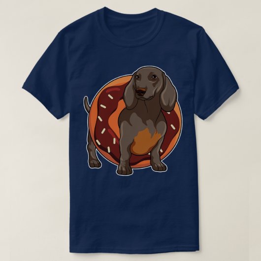 T-shirt Dachshund avec Donut (Design devant)