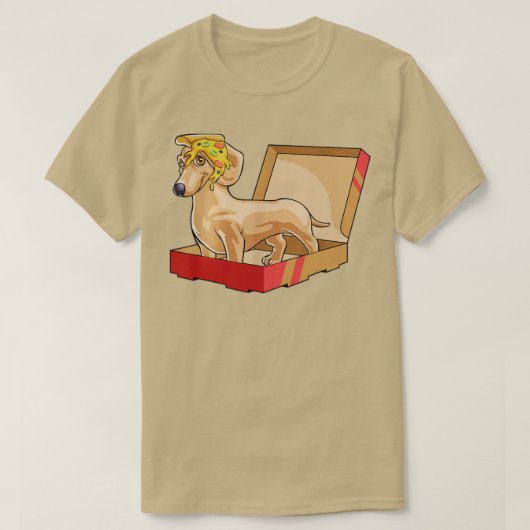 T-shirt Dachshund Avec Pizza Slice (Design devant)