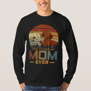 T-shirt Dachshund Best Dachshund Maman Jamais Retro Vintag