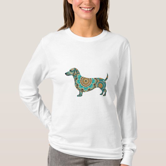 T-shirt Dachshund Boho Mandala (Devant)