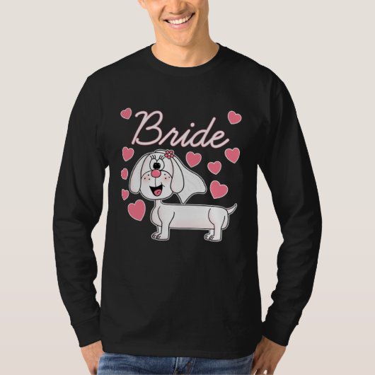T-shirt Dachshund Bride Wedding Dog Bridal Shower (Devant)