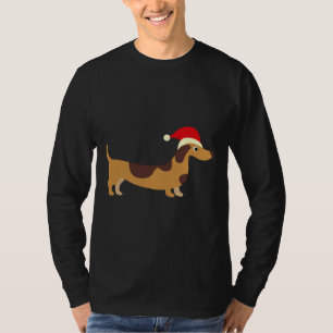 T-shirt Dachshund Brown Dachshund portant le chapeau du Pè