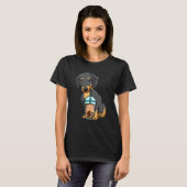 T-shirt Dachshund buvant du Bubble Tea Animaux mignons ave (Devant entier)