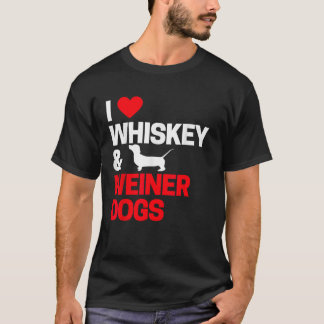 T-shirt Dachshund Cadeaux Pour Hommes Femmes I Love Whiske