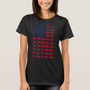T-shirt Dachshund Chien Avec Drapeau Américain Américain 4