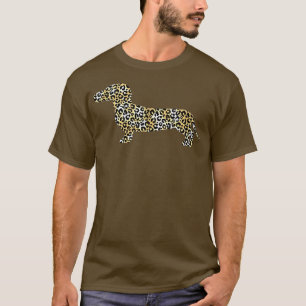 T-shirt Dachshund Chien Dans Le Motif Leopard