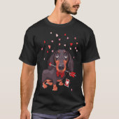 T-shirt Dachshund Chien dans une cravate arc et avec flèch (Devant)