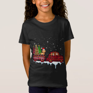 T-Shirt Dachshund Chien de Noël Camion Rouge Plaqué Père N