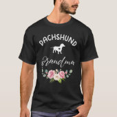 T-shirt Dachshund Chien Grand-mère Silhouette Fête des Mèr (Devant)