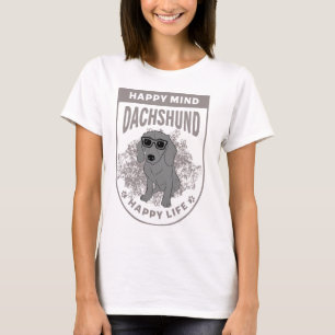 T-shirt Dachshund Chien Happy Life Cool Femmes