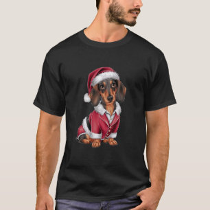 T-shirt Dachshund Chien Père Noël Noël drôle Père Noël Dac