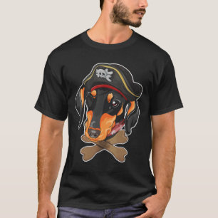 T-shirt Dachshund Chien Pirate drôle Costume Halloween pou