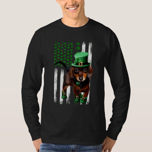 T-shirt Dachshund Chien St Patrick's Day (Devant)