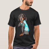 T-shirt Dachshund Chien Tattoo J'aime maman Dogmaman (Devant)