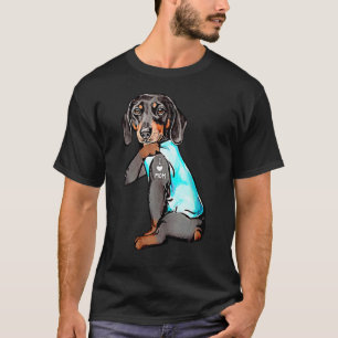 T-shirt Dachshund Chien Tattoo J'aime maman Dogmaman