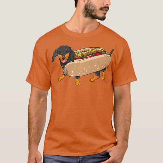 T-shirt Dachshund Chien Weiner Chien Saucisse Dans Un Chau (Devant)
