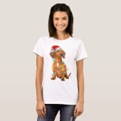 T-shirt Dachshund Chiens Arbre de Noël Chandail Noël Jeu d (Devant entier)