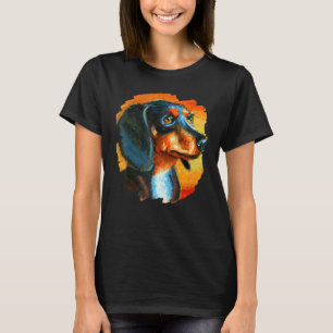 T-shirt Dachshund Chiweenie Wiener Chien Peinture couleur 