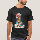 T-shirt Dachshund Christmas Aimants Led T- mignon chien (Devant)