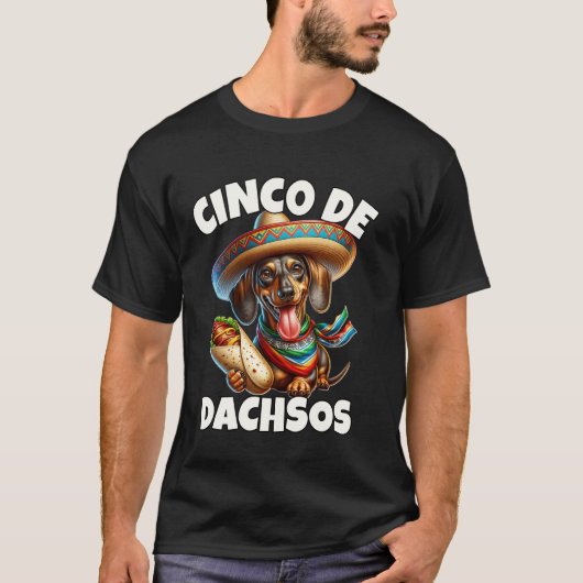 T-shirt Dachshund Cinco De Mayo (Devant)