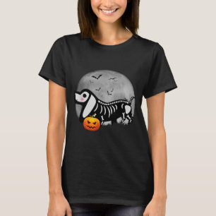 T-shirt Dachshund Citrouille Halloween Pour Femmes Chien S