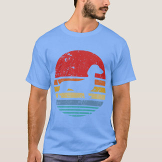 T-shirt Dachshund Coucher de soleil Rétro Chien Fille Dasc