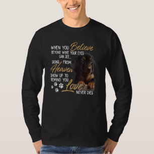 T-shirt Dachshund Croire que le Ciel amour ne meurt jamais