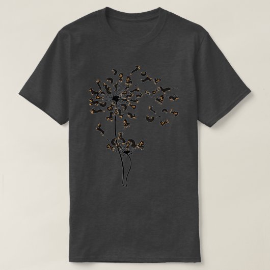 T-shirt Dachshund Dandelion (Design devant)
