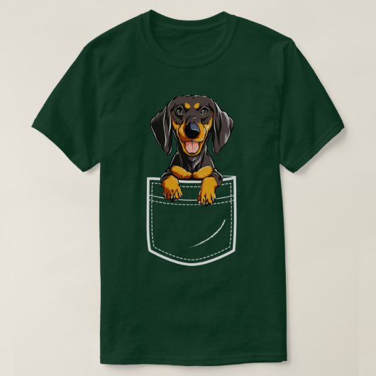T-shirt Dachshund dans votre pochette frontale Chien Anima (Design devant)