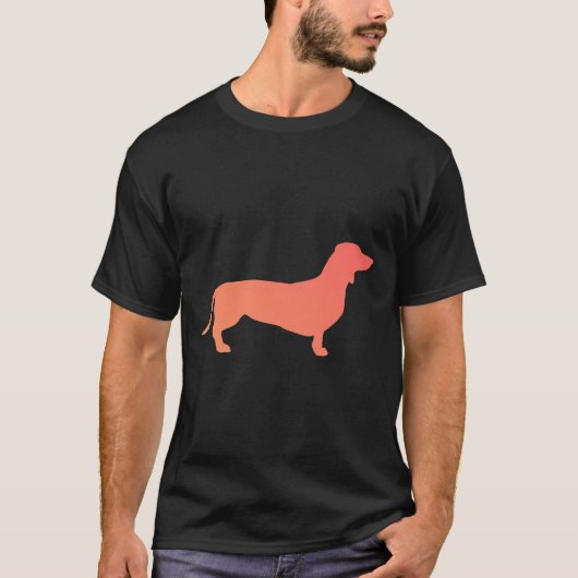 T-shirt Dachshund de dégradé orange (Devant)